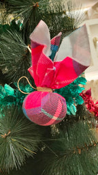 Rustic Plaid Fabric Bundle Hanging Ornament