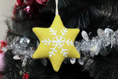 Felt Snowflake Star Hanging Ornament