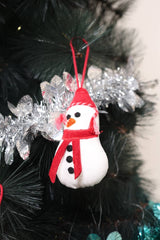 Cozy Velvet Snowman Hanging Ornament
