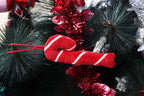 Velvet Candy Cane Hanging Ornament
