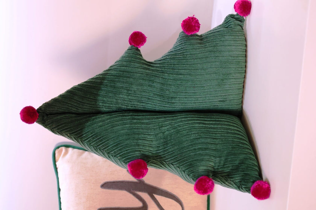 Charming Corduroy Christmas Tree Pillow
