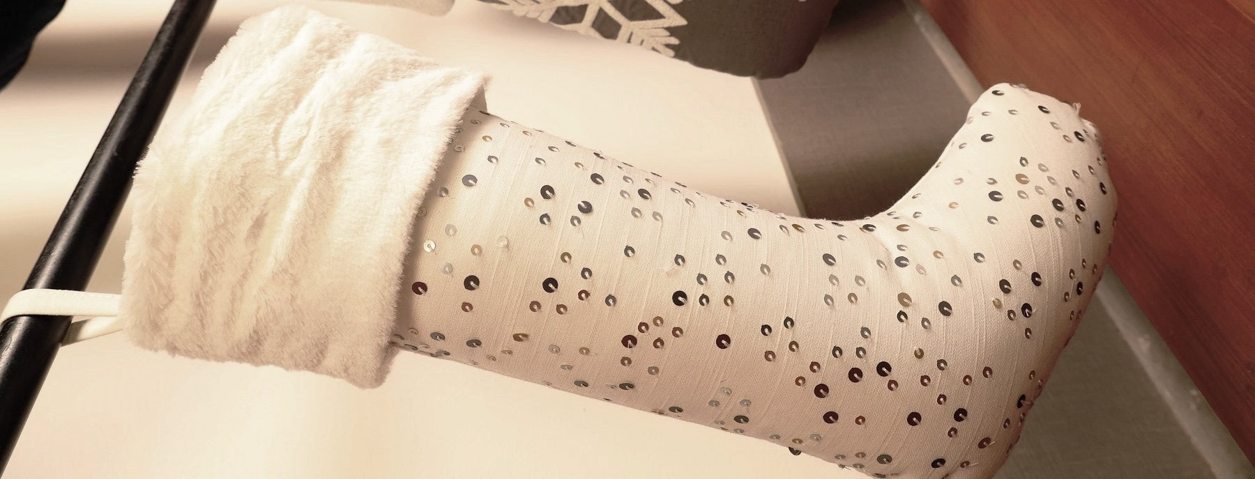 Sequin Embroidered Christmas Stocking