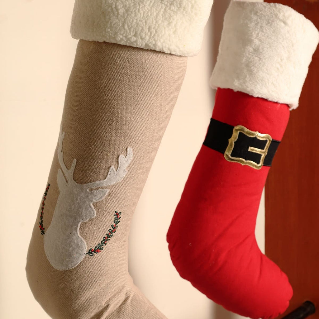 Santa Belt Patchwork Christmas Stocking