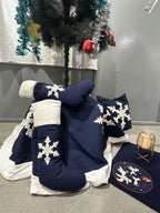Ecrue Deluxe Navy & White Winter Wonderland Christmas Decor Combo Pack 12-Pieces Set