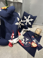 Ecrue Deluxe Navy & White Winter Wonderland Christmas Decor Combo Pack 12-Pieces Set