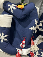 Ecrue Deluxe Navy & White Winter Wonderland Christmas Decor Combo Pack 12-Pieces Set