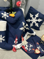 Ecrue Deluxe Navy & White Winter Wonderland Christmas Decor Combo Pack 12-Pieces Set