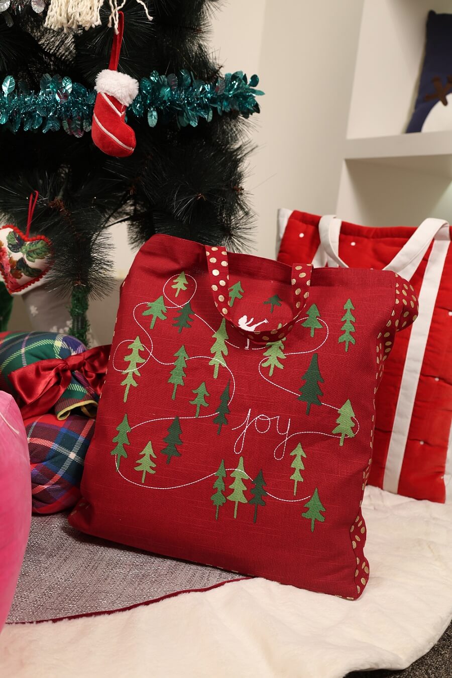 Festive Forest Cotton Slub Tote Bag
