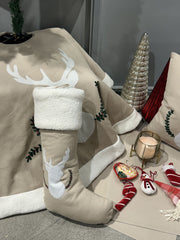 Rustic Reindeer & Elegant Beige Christmas Decor Combo Pack (7-Piece Set)