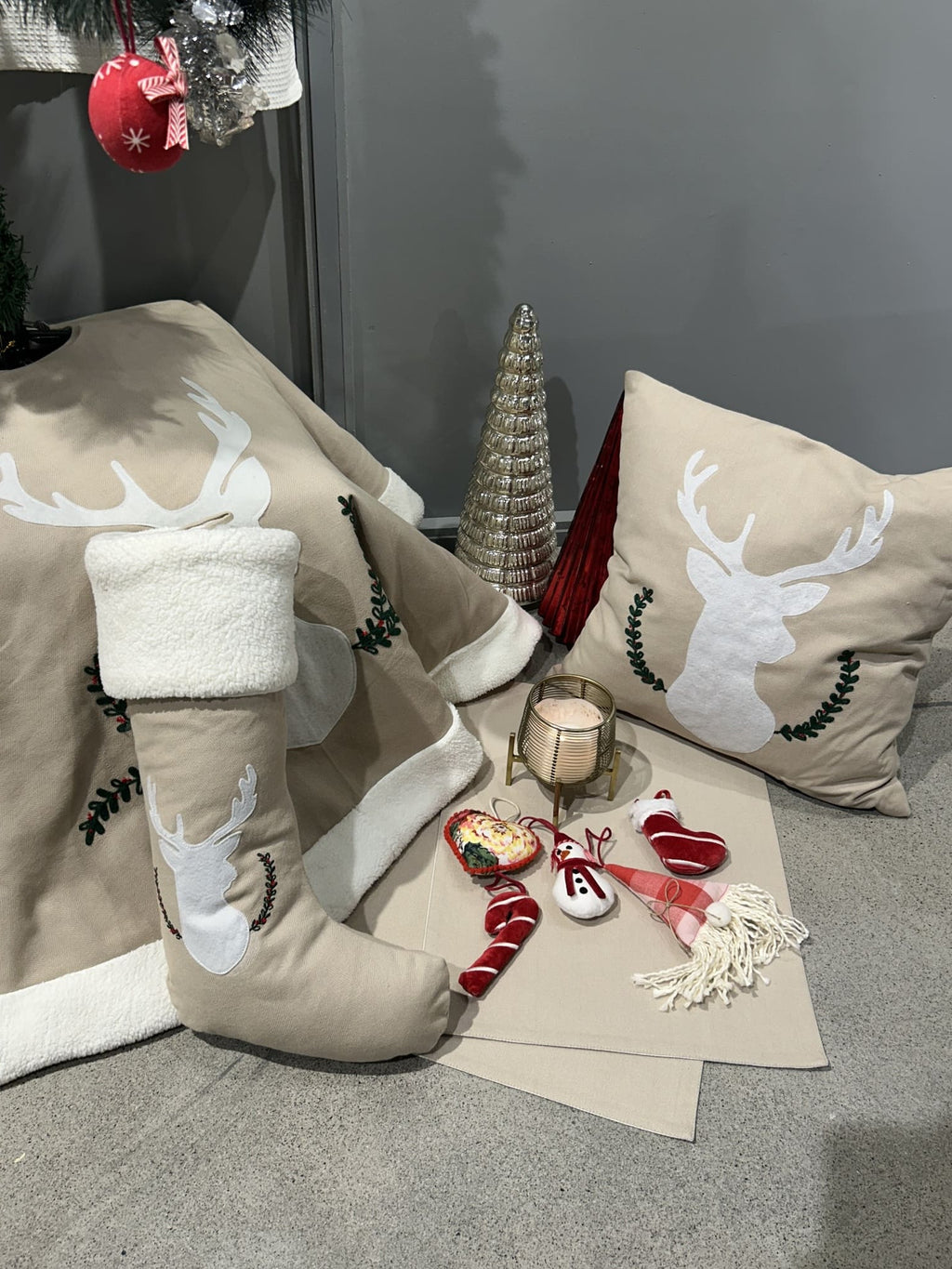 Rustic Reindeer & Beige Christmas Decor Combo Pack