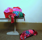 Ruby Red Tartan Holiday Taffy Candy Pillow