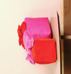 Red Velvet Christmas Gift Box Pillow