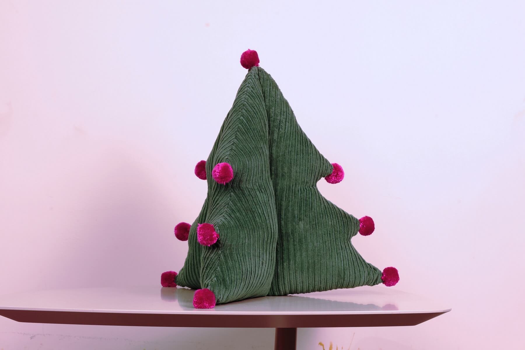 Charming Corduroy Christmas Tree Pillow