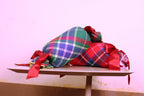 Ruby Red Tartan Holiday Taffy Candy Pillow