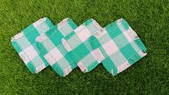 Woven Rib Check Coaster Set Size 6x6'' Pack Of 04Pieces