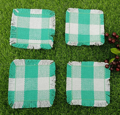 Woven Rib Check Coaster Set Size 6x6'' Pack Of 04Pieces