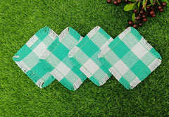 Woven Rib Check Coaster Set Size 6x6'' Pack Of 04Pieces