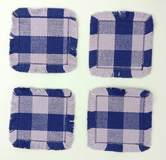 Woven Rib Check Coaster Set Size 6x6'' Pack Of 04Pieces