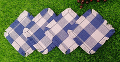 Woven Rib Check Coaster Set Size 6x6'' Pack Of 04Pieces