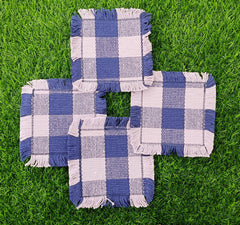 Woven Rib Check Coaster Set Size 6x6'' Pack Of 04Pieces