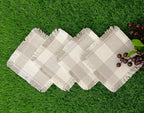 Woven Rib Check Coaster Set Size 6x6'' Pack Of 04Pieces