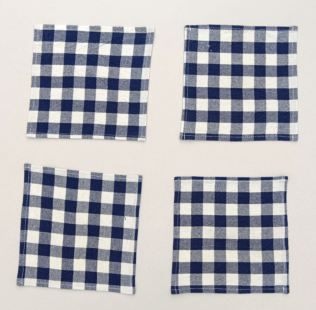 Classic Gingham Woven Coaster Set Pack Of 4pieces