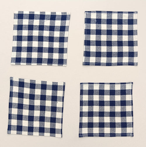 Classic Gingham Woven Coaster Set Pack Of 4pieces