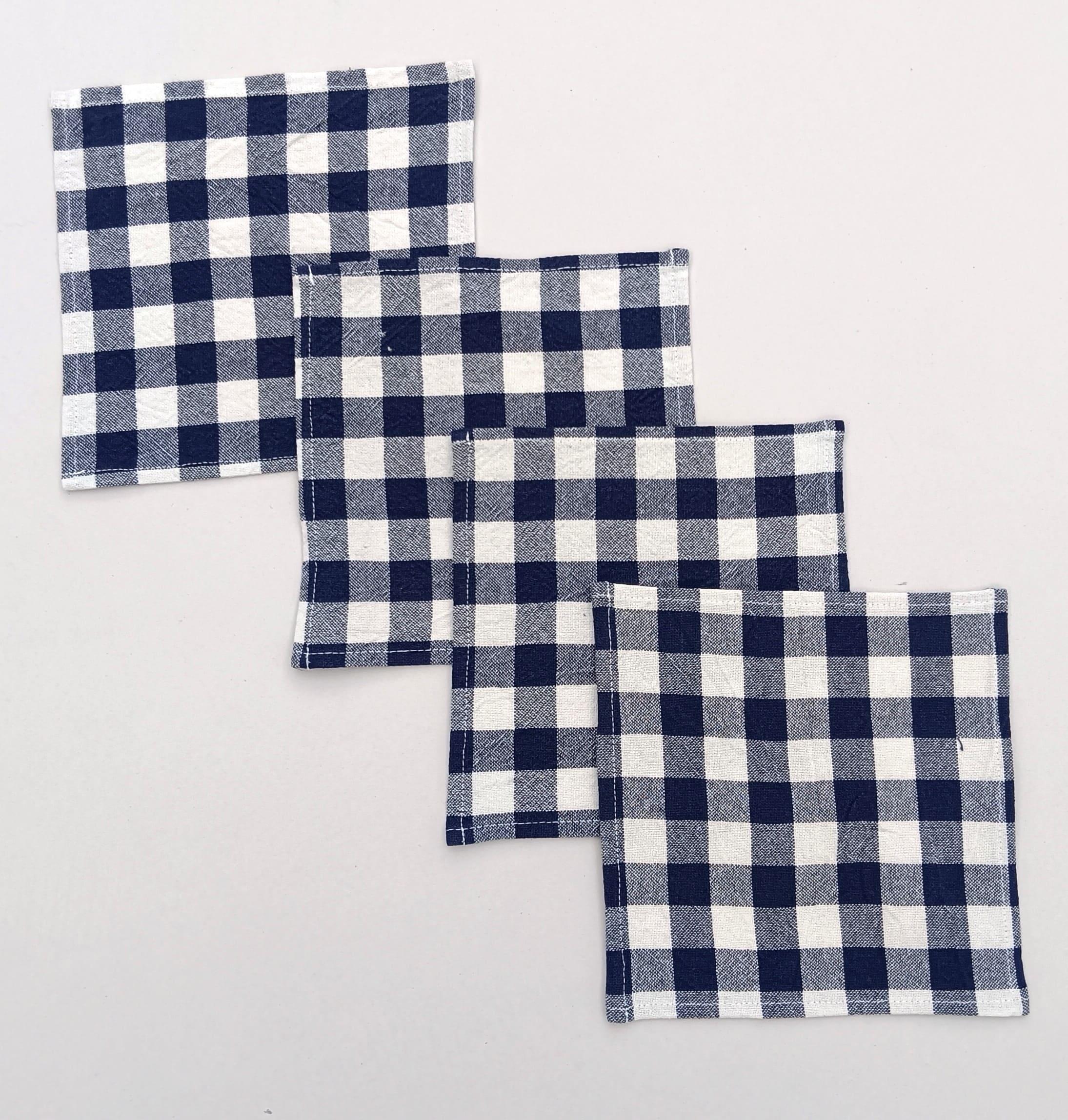 Classic Gingham Woven Coaster Set Pack Of 4pieces