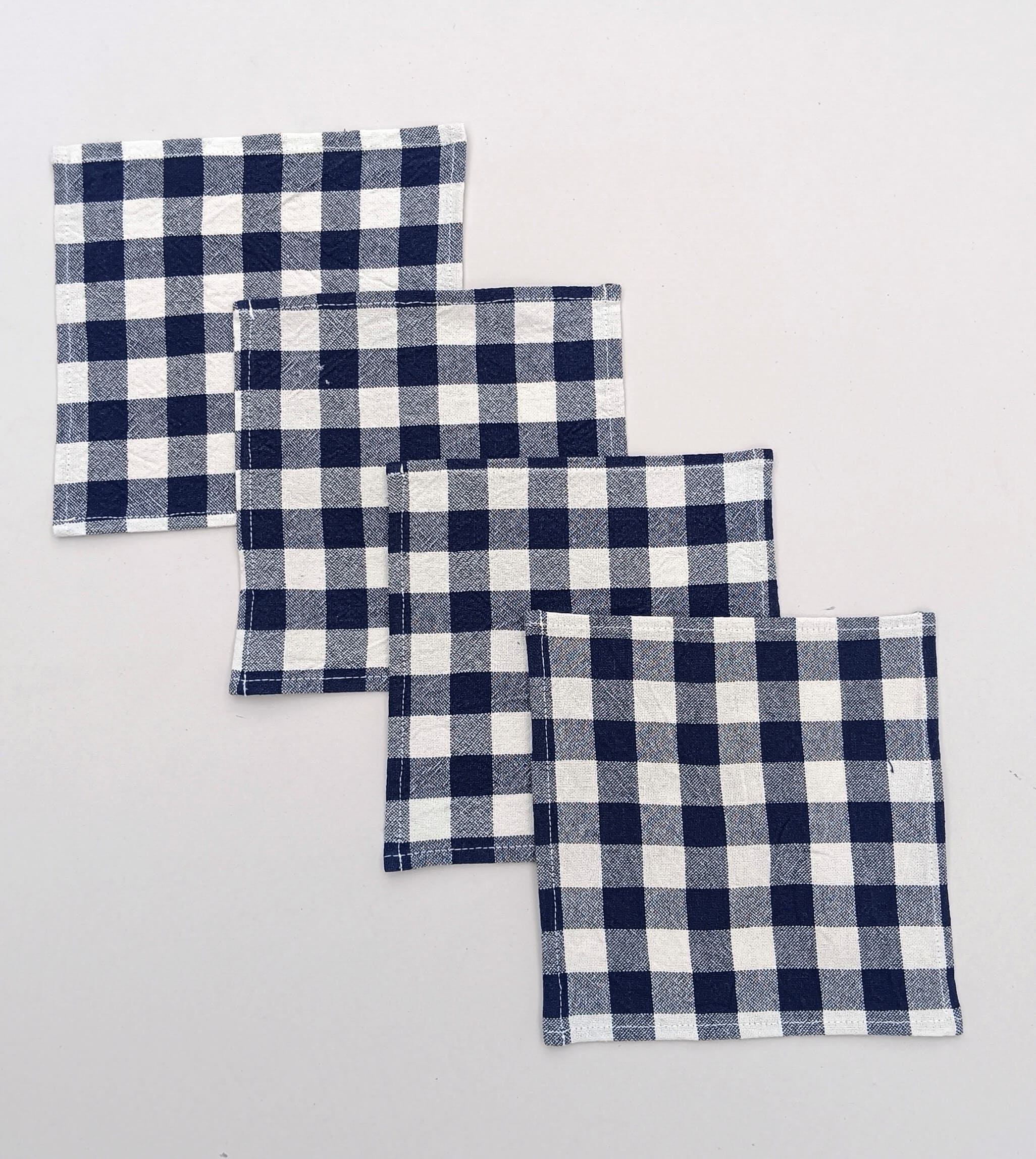Classic Gingham Woven Coaster Set Pack Of 4pieces
