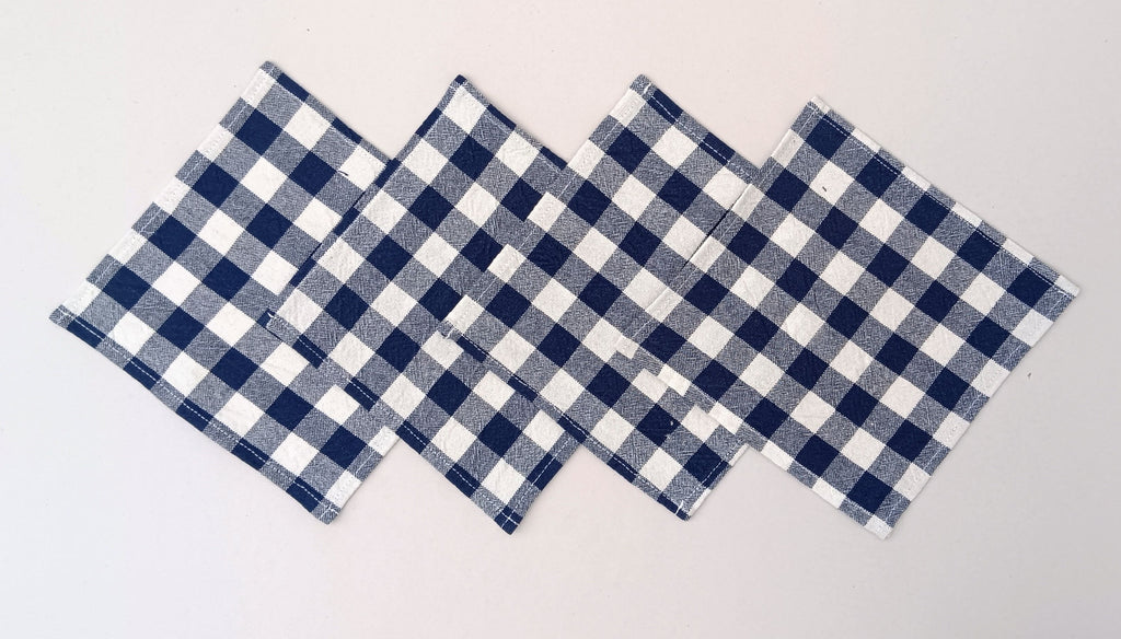 Classic Gingham Woven Coaster Set Pack Of 4pieces