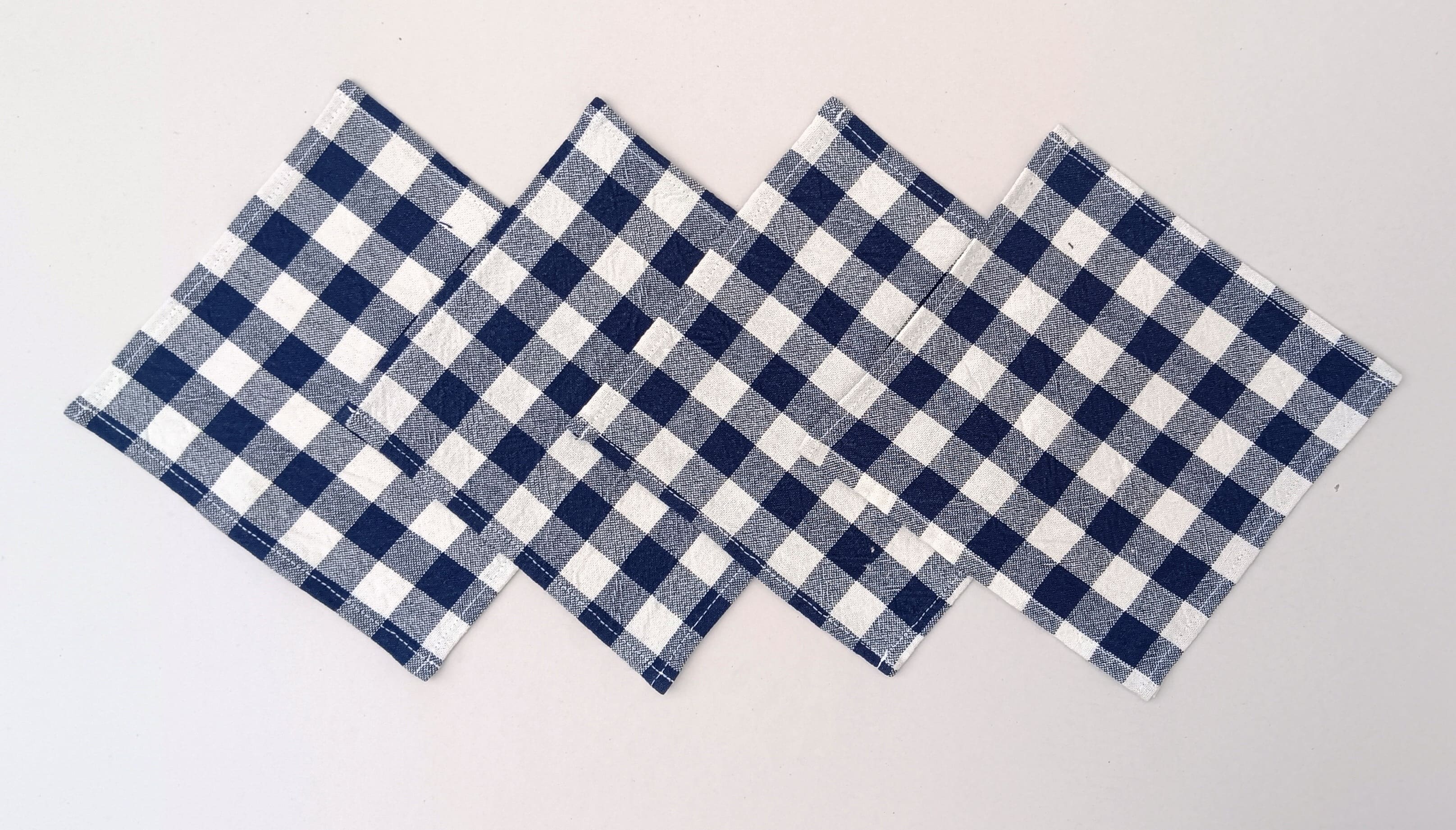 Classic Gingham Woven Coaster Set Pack Of 4pieces