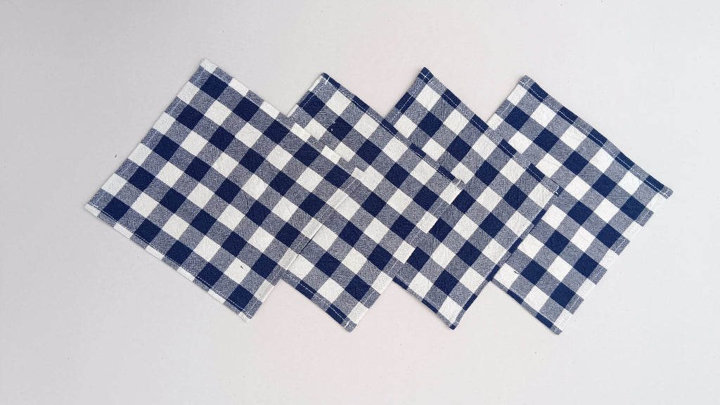 Classic Gingham Woven Coaster Set Pack Of 4pieces