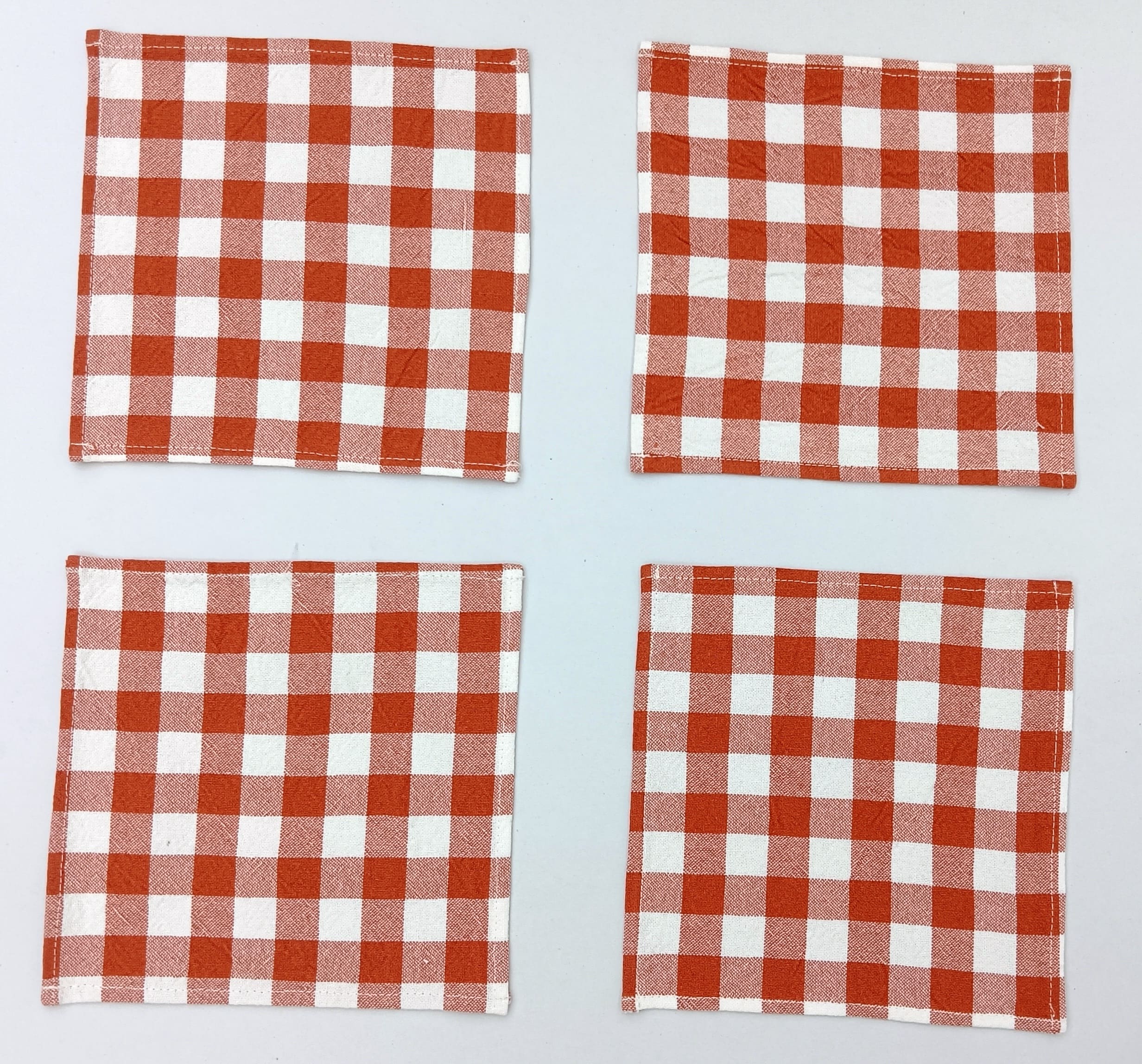 Classic Gingham Woven Coaster Set Pack Of 4pieces