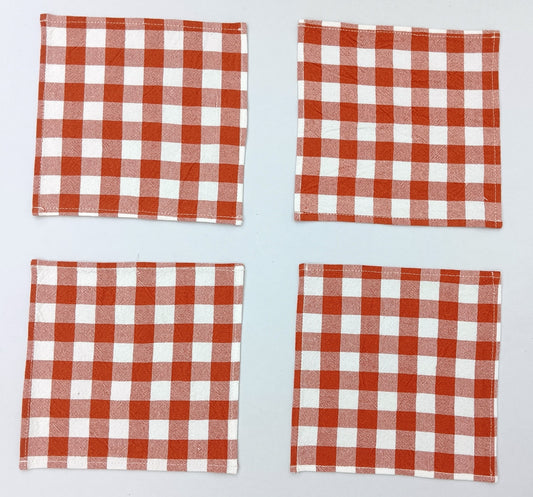 Woven Check Coaster Set size 7x7'' Pack Of 04pieces