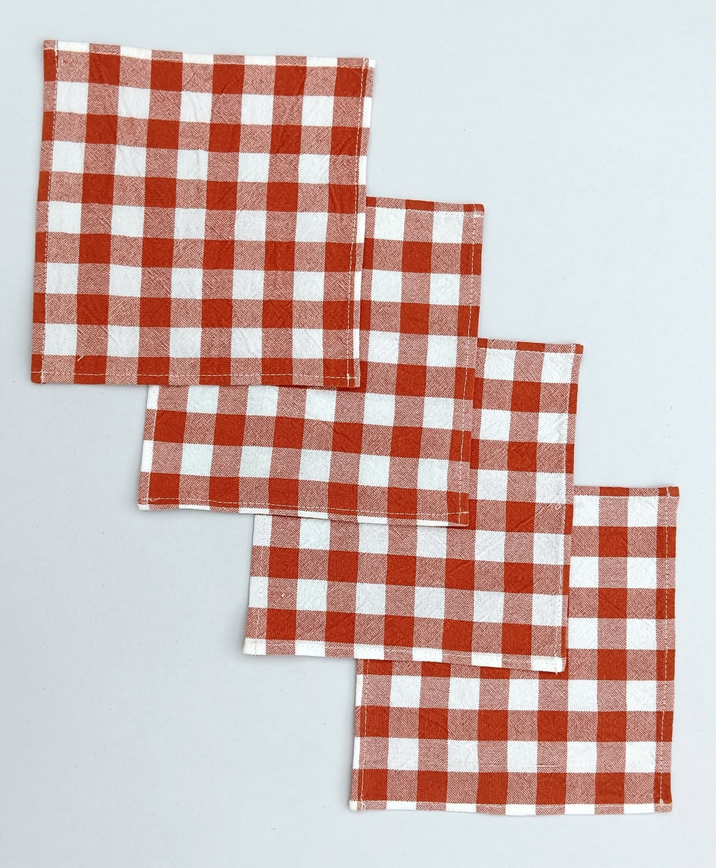 Classic Gingham Woven Coaster Set Pack Of 4pieces