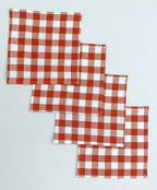 Classic Gingham Woven Coaster Set Pack Of 4pieces
