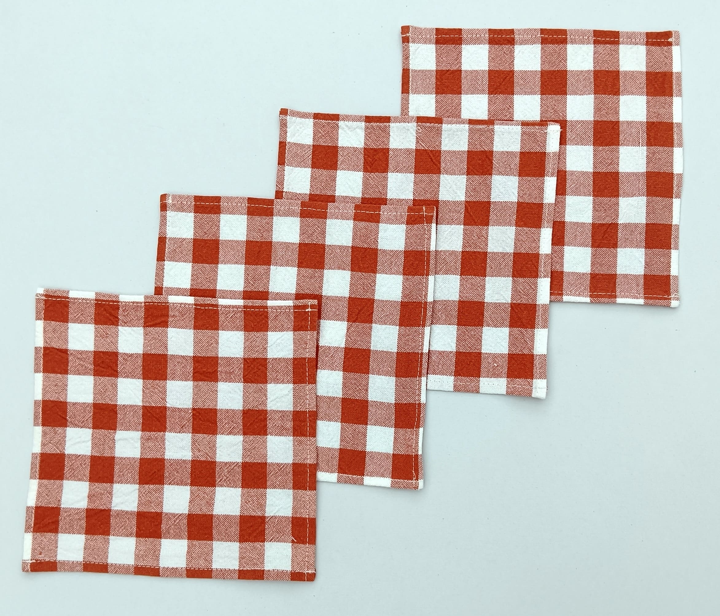 Classic Gingham Woven Coaster Set Pack Of 4pieces