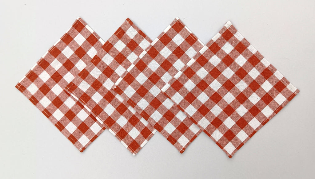 Classic Gingham Woven Coaster Set Pack Of 4pieces
