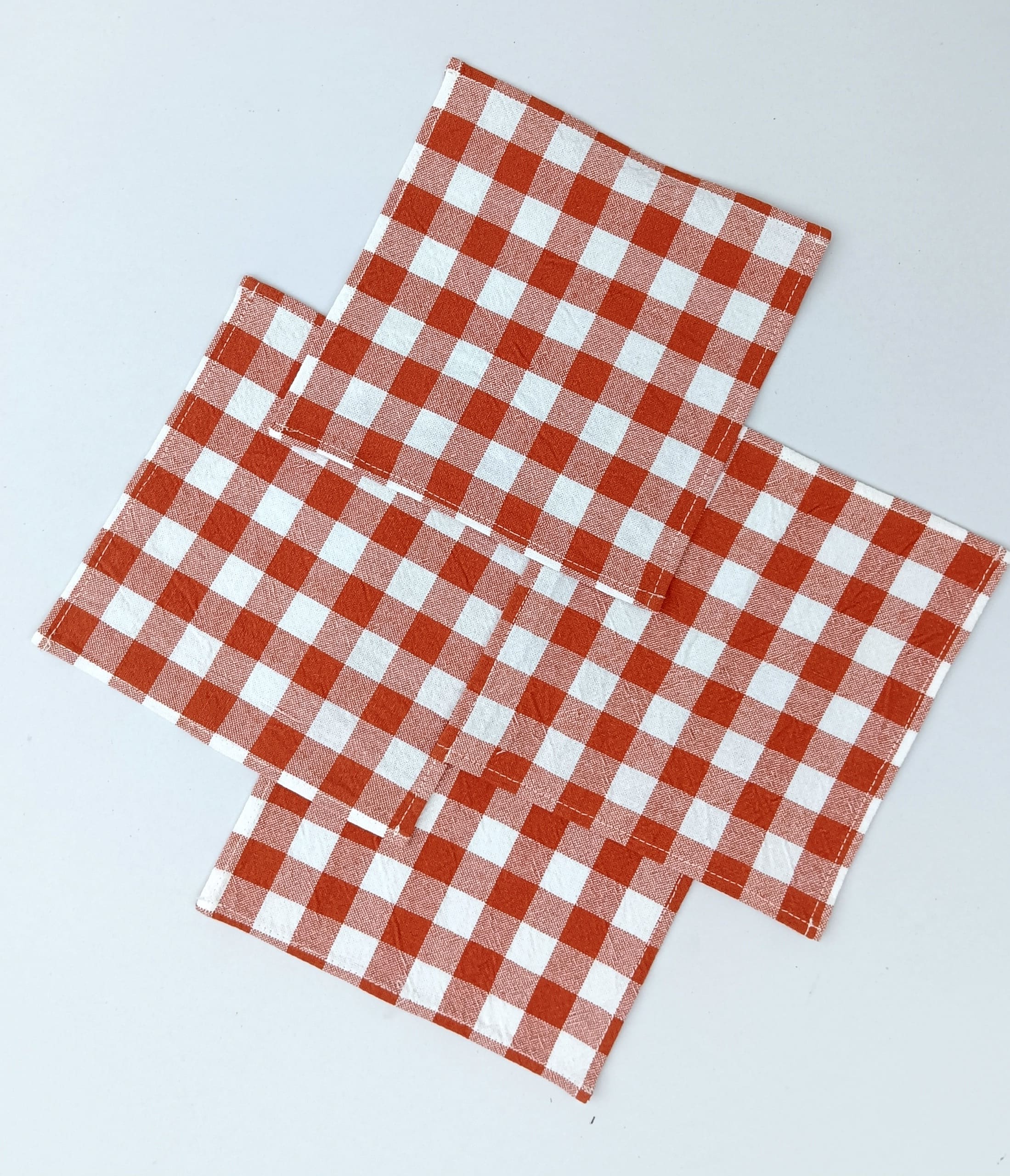 Classic Gingham Woven Coaster Set Pack Of 4pieces