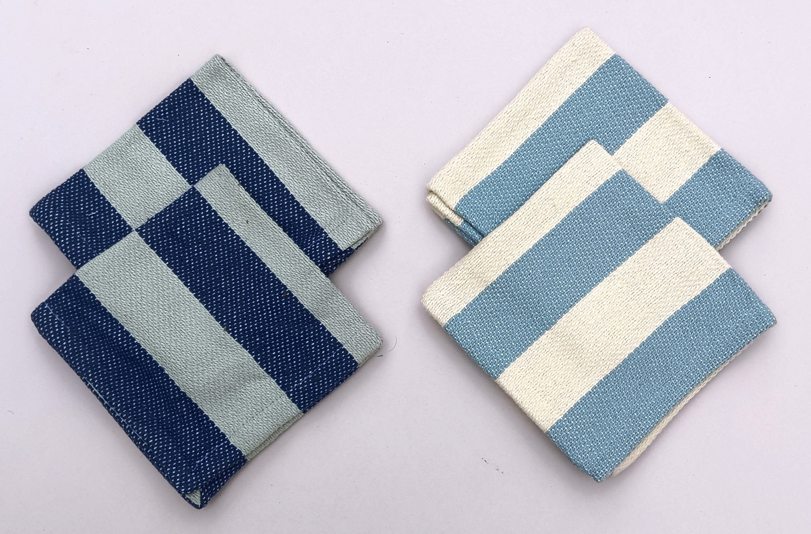 Woven Cotton Striped Dish Cloth Set of Pack of 4 Pieces