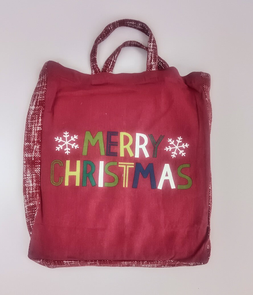 Festive Tote Bag With Silver Foil Accent