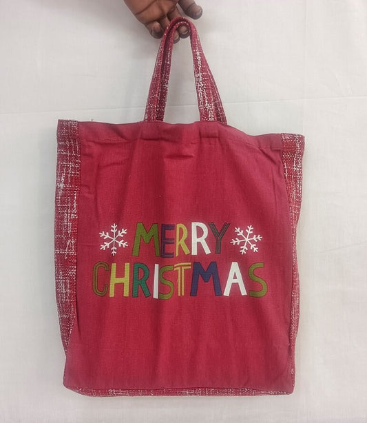 Elegant Festive Tote Bag with Silver Foil Accent