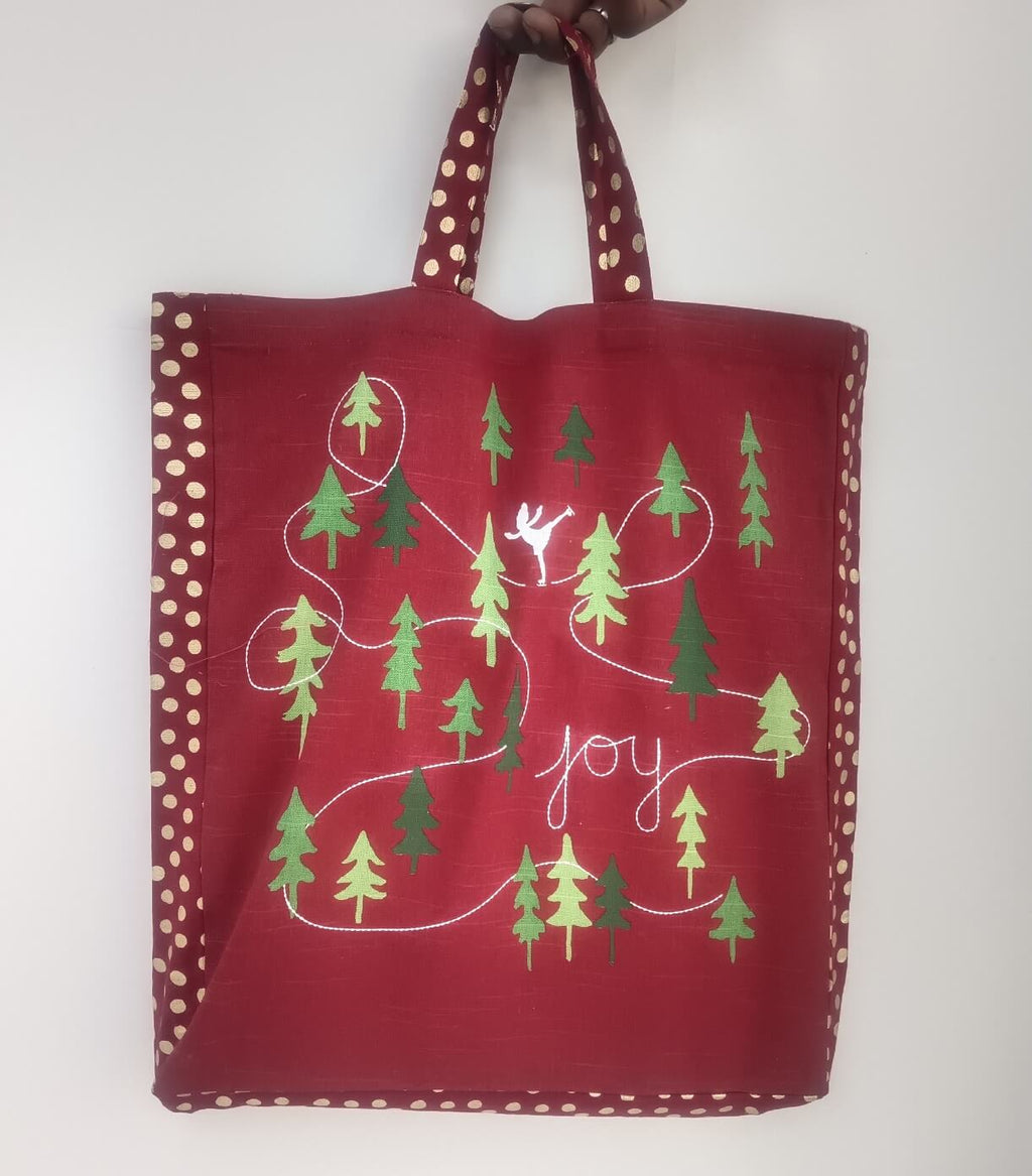 Festive Forest Cotton Slub Tote Bag