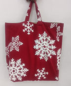 Natural Linen Santa Claus Holiday Tote Bag