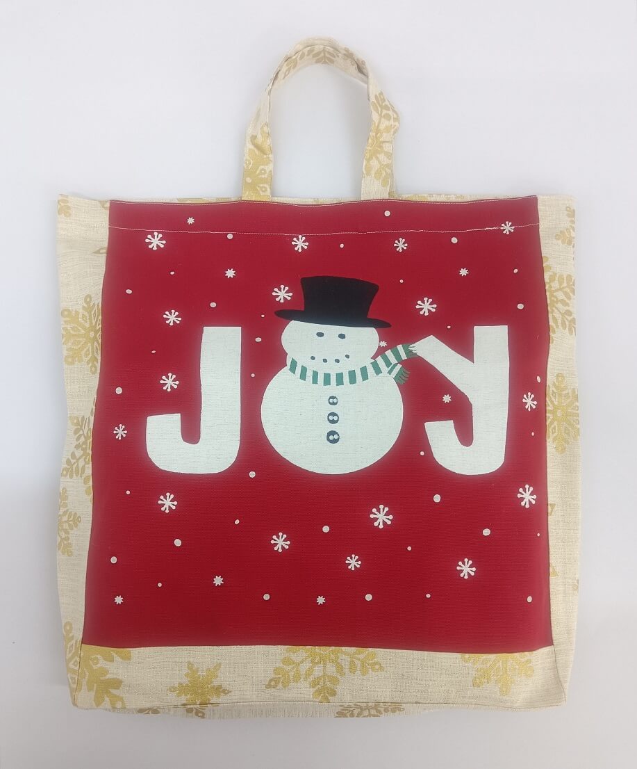 Sparkling Joy Snowman Holiday Tote Bag