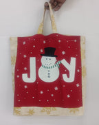 Sparkling Joy Snowman Holiday Tote Bag
