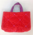 Quilted Velvet Embroidered Tote Bag