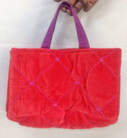 Quilted Velvet Embroidered Tote Bag