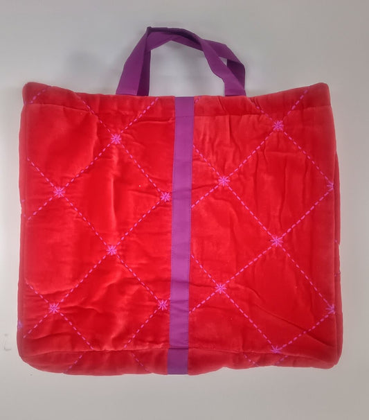 Quilted Cotton Velvet Embroidered Tote Bag