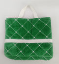 Quilted Velvet Embroidered Tote Bag